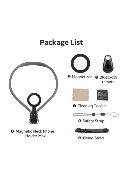 Choice1 طقم جهاز تحكم عن بعد رمادي اللون، حامل مغناطيسي للرقبة من تيليسين ماك...