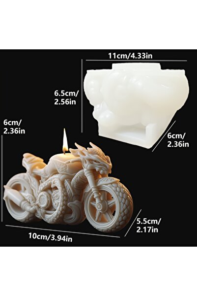Choice قالب NO MOTO-HZ، تنين شرير ملفوف على شمعة دراجة نارية، قالب سيليكون، ت...