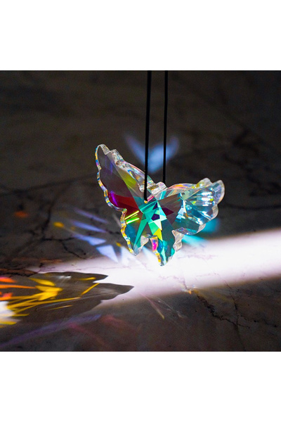 Choice زينة معلقة على شكل فراشة كريستالية عالية الدقة AB اللون 75 مم، مصنوعة ...