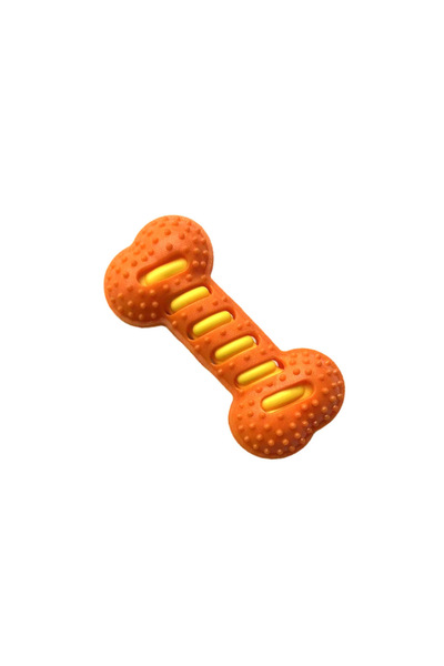 Choice orange Indestructible Dog Chew Toys for Teething Puppies Squeaky Bone ...