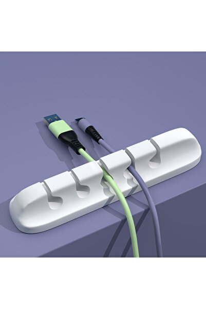 Choice3 5 hole white 1PC Desktop Charging Data Cable Organizer Mouse Cable He...