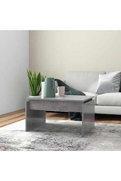 Concept Τραπεζάκι σαλονιού, γκρι σκυροδέματος, 68x50x38 εκ., μοριοσανίδα