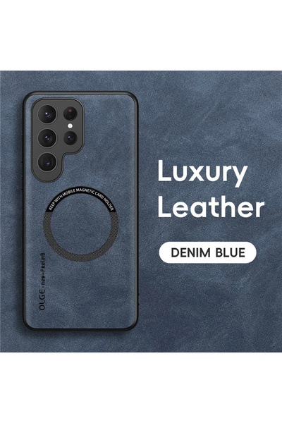 Choice56 Galaxy S25 Ultra Blue Luxury Leather Magnetic Phone Case For S25 S24...