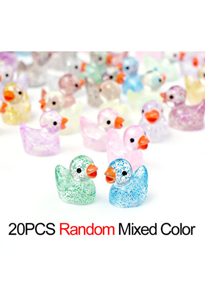 Choice1 20 قطعة من زينة البط اللامعة بألوان عشوائية، عبوة من 10/20 قطعة، بط ص...