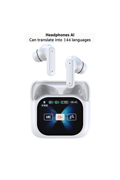 Choice سماعات رأس جديدة بيضاء مزودة بتقنية الذكاء الاصطناعي للترجمة، سماعات ر...