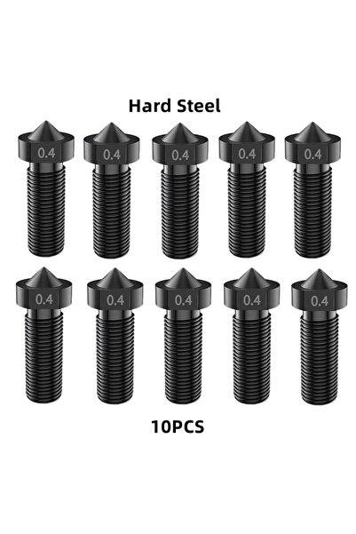 Choice67 0.4mm Hard steel 10pcs Volcano Nozzle For Artillery Sidewinder X1 & ...