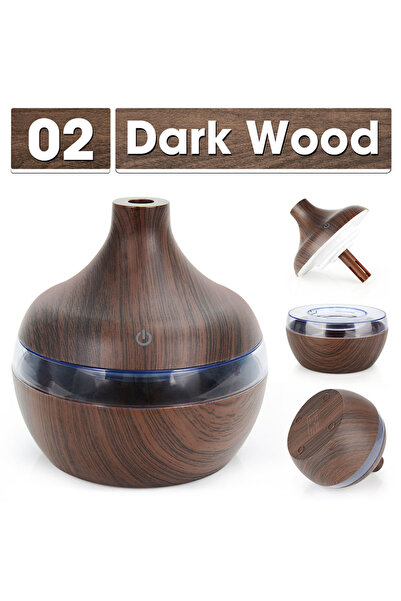 choice2 مرطب هواء منزلي بتصميم خشبي داكن، سعة 300 مل، مع موزع للزيوت العطرية،...