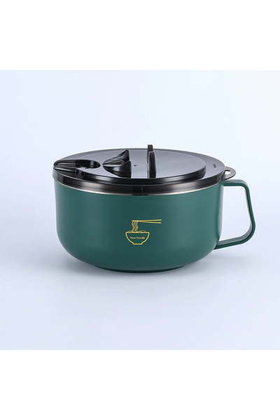 Choice5 وعاء رامين من الفولاذ المقاوم للصدأ 304 سعة 1000 مل مع غطاء، مقاوم لل...