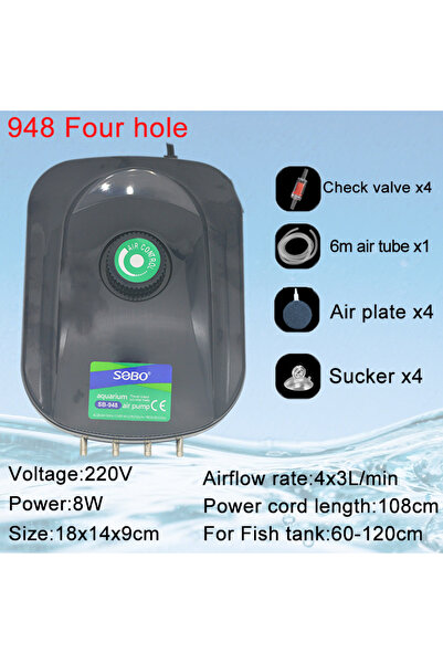 Choice1 948 Double hole set SOBO Silent Aquarium Oxygen Air Pump Fish Tank Ad...