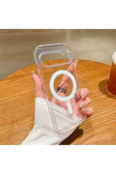 Choice مغناطيس أكريليك شفاف لهاتف جوجل بيكسل 10، متوافق مع غلاف هاتف ماج سيف ...