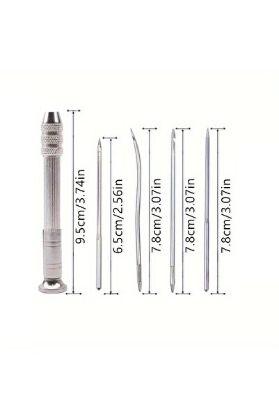 Choice1 مجموعة أدوات خياطة جلد جديدة مكونة من 5 قطع بمقابض من سبيكة معدنية، ق...