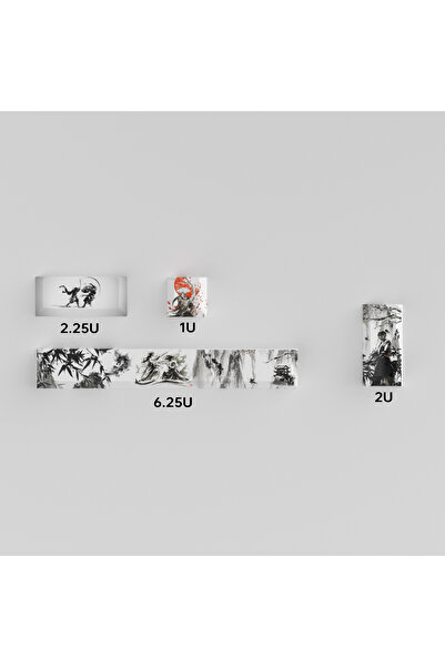 Choice3 4 أغطية مفاتيح ساموراي سوداء من مادة PBT، 4 قطع، أغطية مفاتيح بتصميم ...