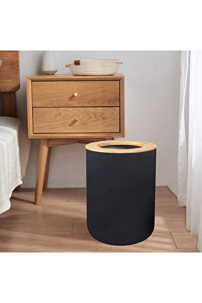 Choice1 Black Black Plastic Trash Bin Modern Waste Garbage Can for Kitchen Ba...