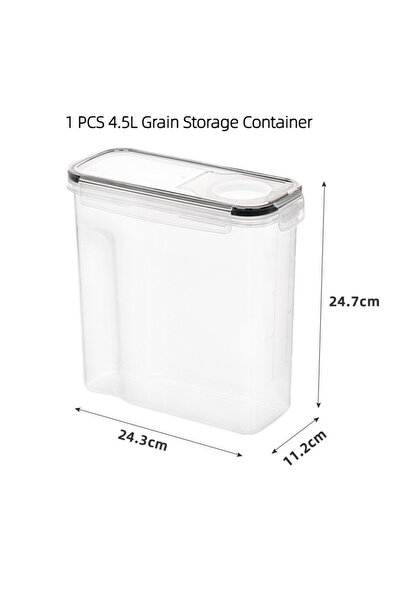 Choice علبة تخزين حبوب محكمة الإغلاق بسعة 4 لترات (قطعة واحدة) 2.5/3.6/4 لتر ...