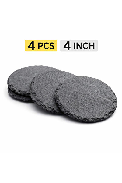 Choice أربع قطع من قواعد الأكواب المصنوعة من حجر الأردواز، قواعد أكواب دائرية...