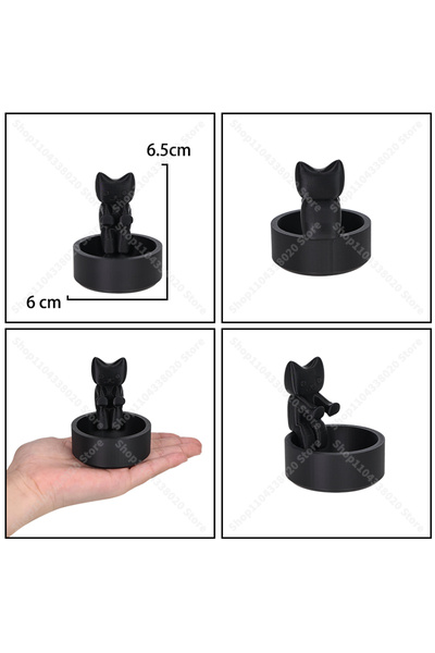 Choice1 حامل شموع على شكل قطة لطيفة، ديكور منزلي، 6.5 سم، مجسم قطة جالسة، بلا...