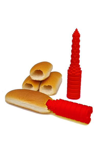 Choice أداة حفر خبز هوت دوغ حمراء جديدة مبتكرة، مانعة للتسرب، قطعة أثرية لحفر...