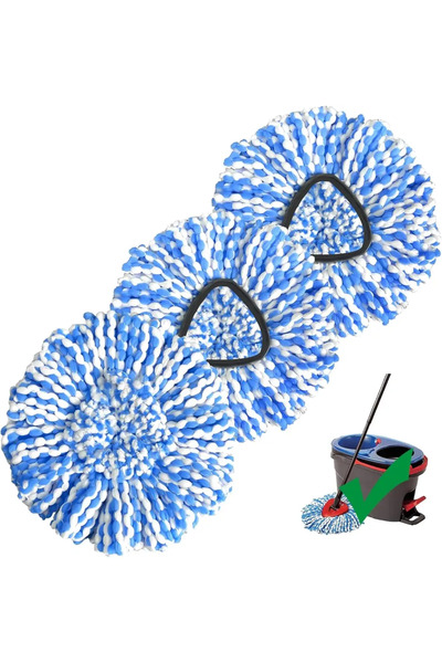 Choice 3pcs RinseClean 2-Tank Compatible Mop Heads 3 Pack Machine Washable Mi...