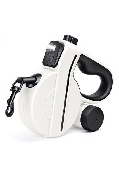 Choice WHITE 16ft USB LED Retractable Dog Leash, Reflective & Tangle-Free wit...