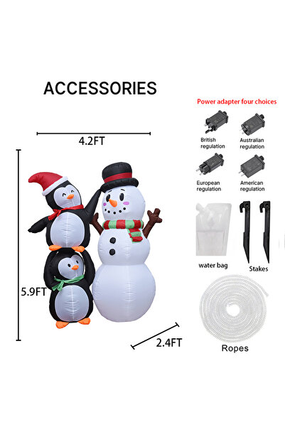 Choice1 EU 74HW-180XF21078 5.9FT Inflatable Toy Christmas Decorati LED Snowma...
