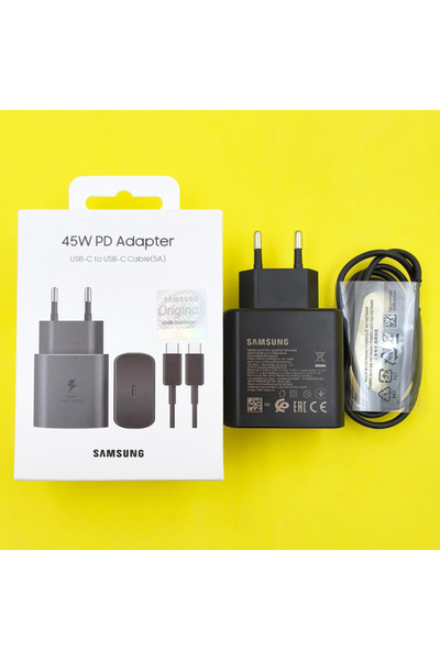 Choice1 SAMSUNG EU Set Black Original 45W Charger PD Super Fast Charge EU/US ...
