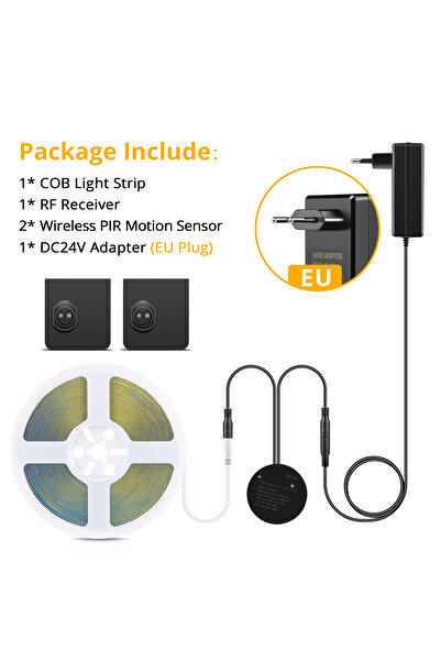 Choice7 3M kIT Warm White European Power Plug LED Stairs Night Light 5M 10M P...