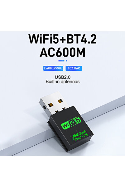 Choice محول واي فاي USB من والرام AX600 بتقنية بلوتوث 4.2 وواي فاي 5، جهاز دو...