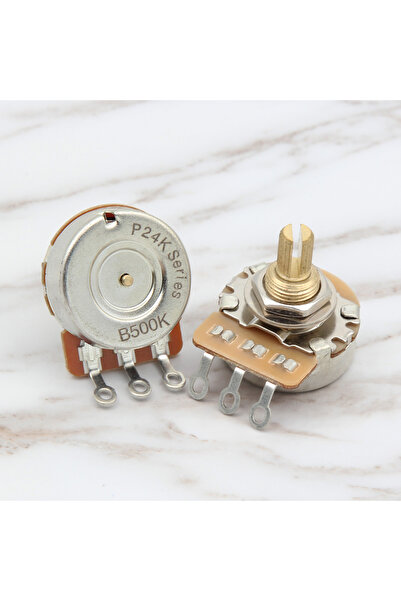 Choice4 Short Shaft B500K FLEOR 2PCS Guitar Potentiometers Fine 24-spline Bra...