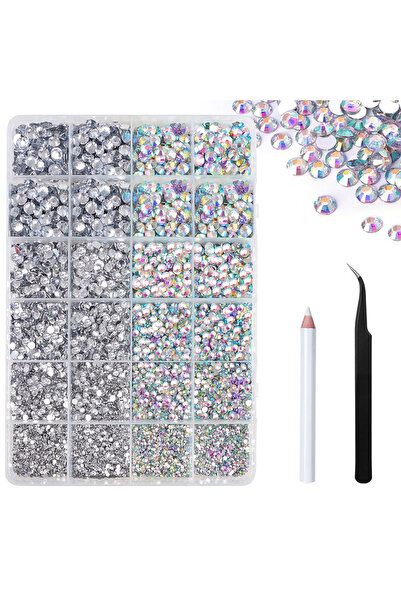 Choice1 8300 قطعة من أحجار الراين الراتنجية الهلامية البيضاء AB للأعمال الحرف...