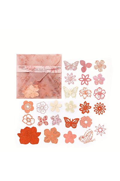 Choice4 F 50 Pcs Vintage Flower Butterfly Decorative Paper Hand Account Diary...