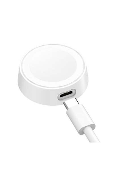 Choice شاحن ساعة لاسلكي محمول أبيض اللون مزود بكابل من النوع C، متوافق مع ساع...