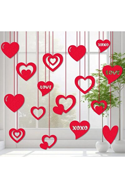 Choice red 16Pcs Valentines Day Ornaments with Red Ribb Valentine's Day Hangi...