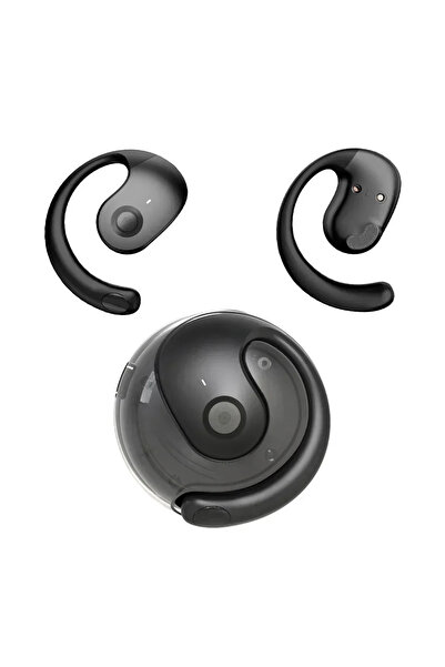 Choice سماعات رأس لاسلكية سوداء، مريحة، مزودة بخطاف للأذن، تحكم باللمس، وميكر...