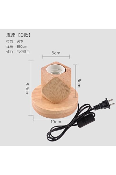 Choice3 مصباح طاولة خشبي عتيق الطراز بدون لمبة، قاعدة E27، مصباح مكتب عتيق، ق...