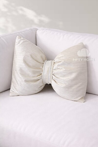 Fifty Home Decorative Bow Pillow Ribbon Pillow - Bow Pillow - Baby and Girl's...