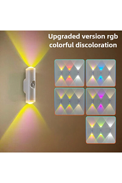 Choice RGB Multicolor Double-head LED Night Light with Motion Sensor RGB Rech...