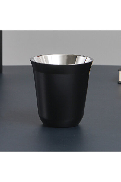 Choice3 أكواب إسبريسو سوداء من الفولاذ المقاوم للصدأ سعة 80 مل، أكواب معزولة ...