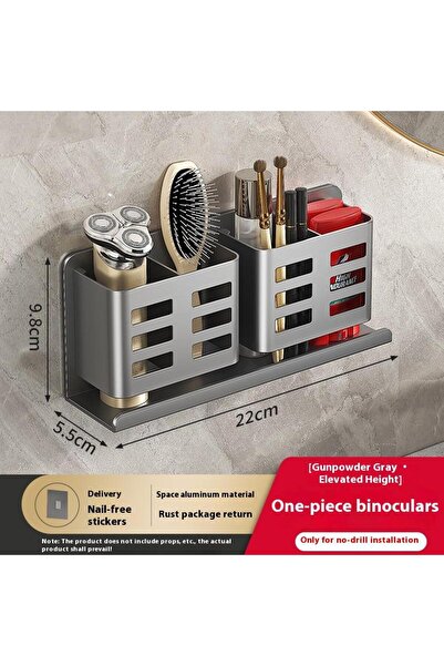 Choice1 رف تخزين ماكينة الحلاقة الرمادي المقاوم للصدأ، مقاس 22 × 9.8 × 5.5 سم...