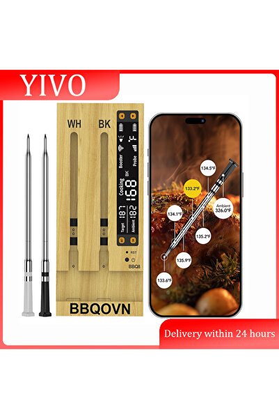 Choice BBQ8 WiFi Sub-1G Wireless Meat Thermometer 2 Temp Monitoring Ways Digi...