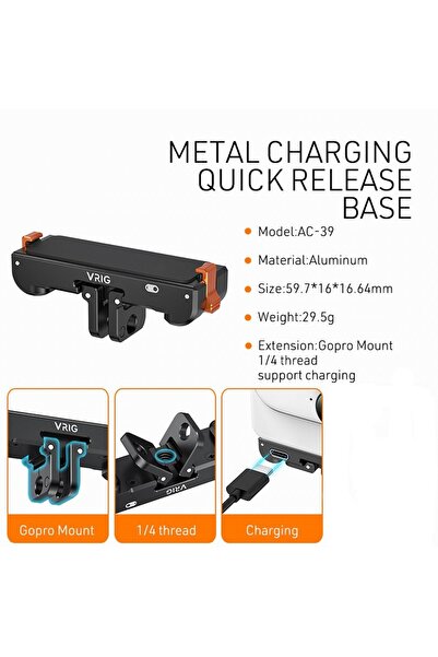 Choice قاعدة VRIG المغناطيسية سريعة الفك لكاميرا الحركة Insta360 GO3/GO3S مع ...