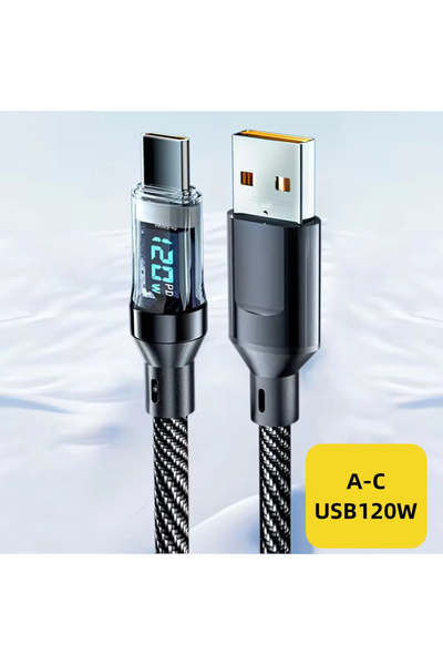 Choice3 2m A to C cable NNBILI 120W Super Fast Charging Cable Real-time Digit...