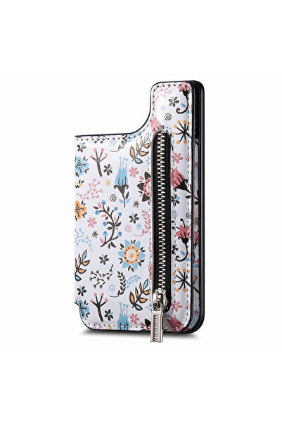Choice3 black 1Pc Flower Painted Phone Case Card Holder With PU Leather Back ...