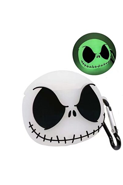 choice2 غطاء حماية سيليكوني مضيء على شكل جمجمة لسماعات AirPods Pro 3 (2025)