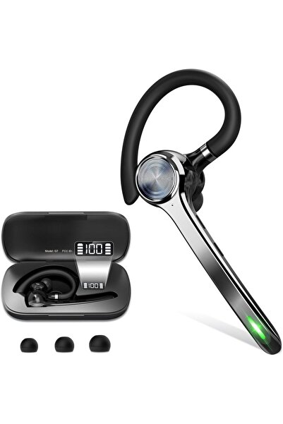 Choice سماعة رأس لاسلكية بلوتوث سوداء، سماعة أذن واحدة مع ميكروفون مانع للضوض...