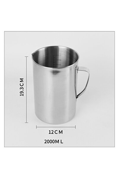 Choice4 دورق مختبري من الفولاذ المقاوم للصدأ سعة 2000 مل، أكواب قياس كبيرة سع...