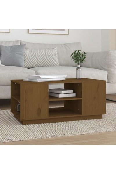 Concept Холна маса, меденокафява, 90x49x40.5 см, масивна борова дървесина