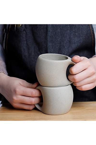 Choice1 أكواب قهوة سيراميك سعة 200 مل، قطعتان أو نصف قطعة، بتصميم فني منقط - ...