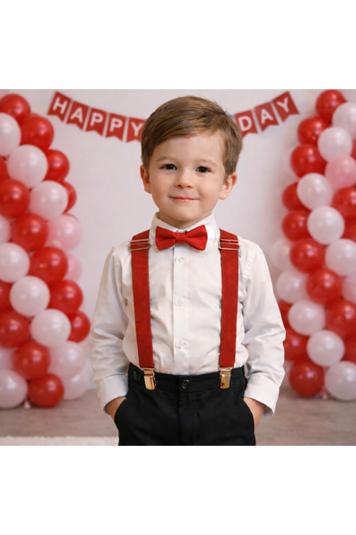Monkabox 1-5 Years Old Boy's Suspender Bow Tie Set – Stylish Special Occasion...