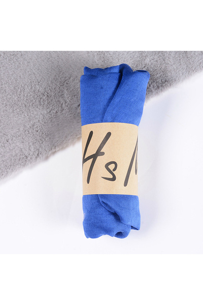 Choice11 وشاح أزرق مقاوم للرياح بنمط محلي للنساء، شالات قطن لون سادة ، هدية د...