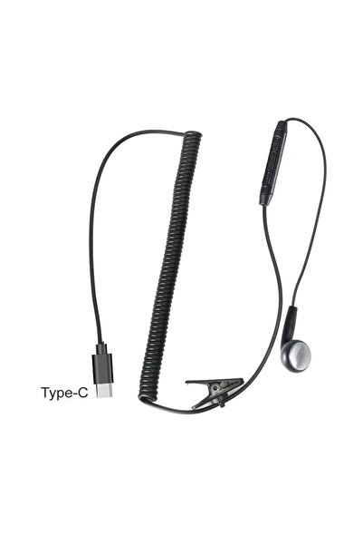 Choice سماعة أذن بأسلاك مفرد الجانب من النوع C، مزودة بقابس 3.5 ملم، وسلك قاب...